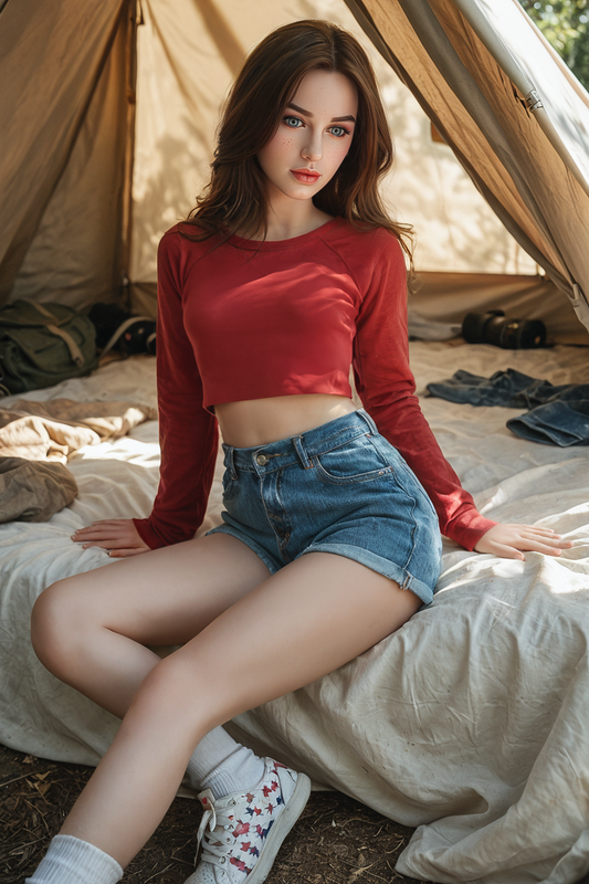 SY Doll | 159cm/5ft2 Small Breasts Sweet Innocent Freckle Girl Realistic TPE Sex Doll - Freda (In Stock EU）