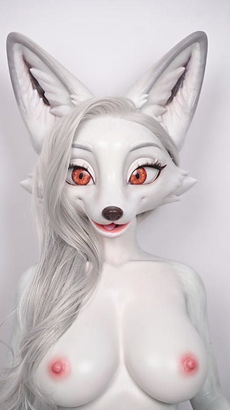 Moonvale Doll | 160cm/5ft3 Big Breasts Alluring Mature Gothic White Fox Lady Furry Realistic Silicone Sex Doll - Sorelle