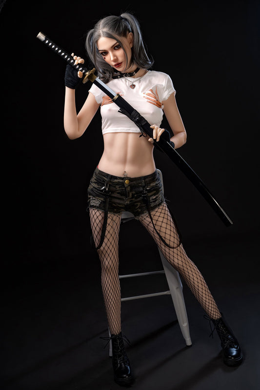 SY DOLL | 173cm/5ft8 - Silicone Head - M Series Harley Quinn Cosplay Lifelike Small Breasts Sex Doll with Twin-Tail Hair - Delia (In Stock US)