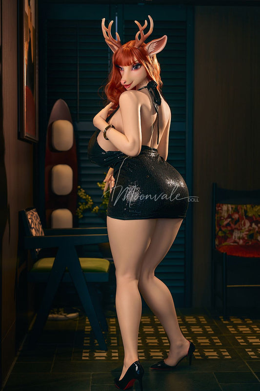 Moonvale Doll | 170cm/5ft6 Huge Breasts Glamorous Seductive Deer-Head Furry Plump Realistic Silicone Sex Doll - Cerina