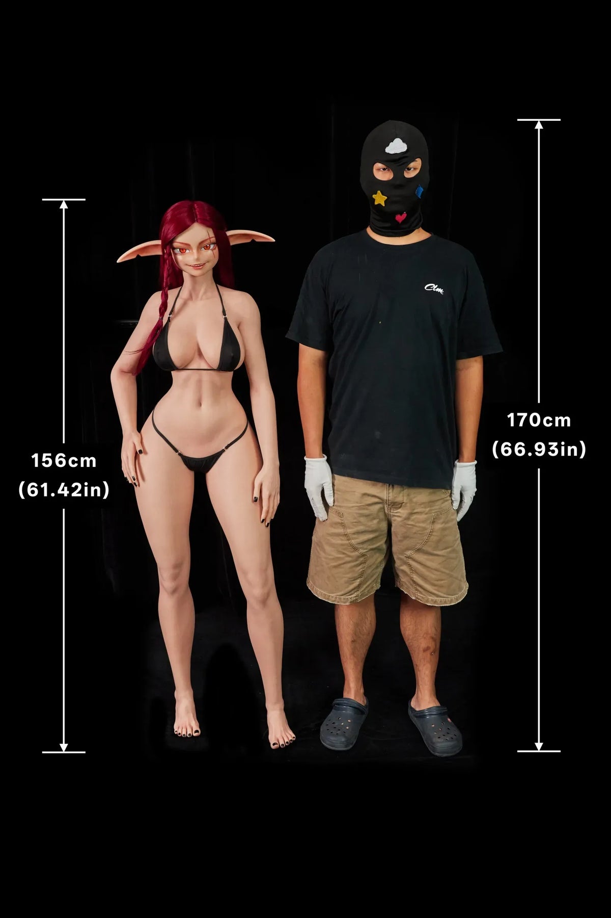Climax Doll | 156cm/5ft1 Small Breasts Charming Red‑hair Elf Ears Warrior Anime Silicone Sex Doll - Bina
