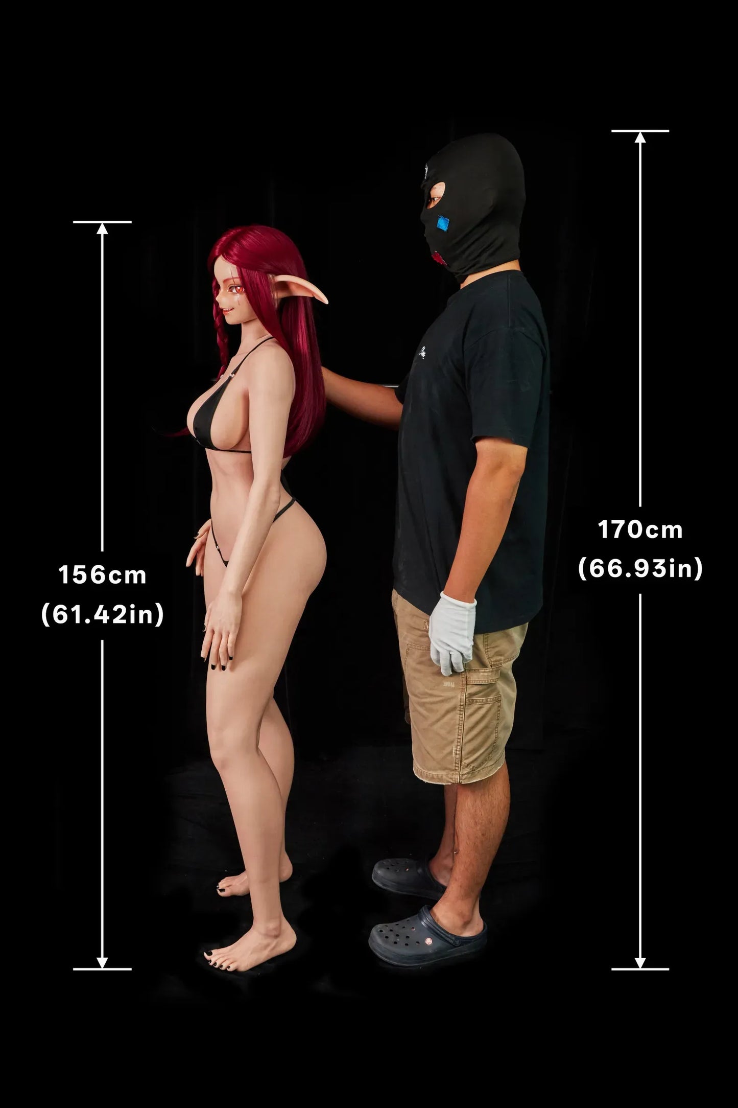 Climax Doll | 156cm/5ft1 Small Breasts Charming Red‑hair Elf Ears Warrior Anime Silicone Sex Doll - Bina