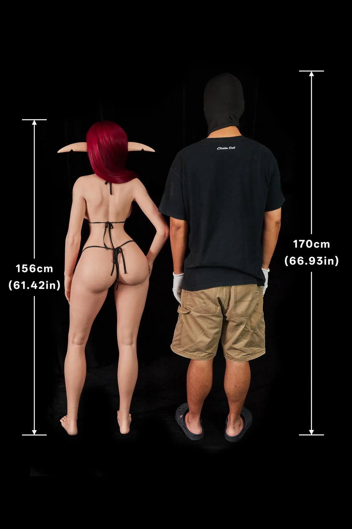 Climax Doll | 156cm/5ft1 Small Breasts Charming Red‑hair Elf Ears Warrior Anime Silicone Sex Doll - Bina